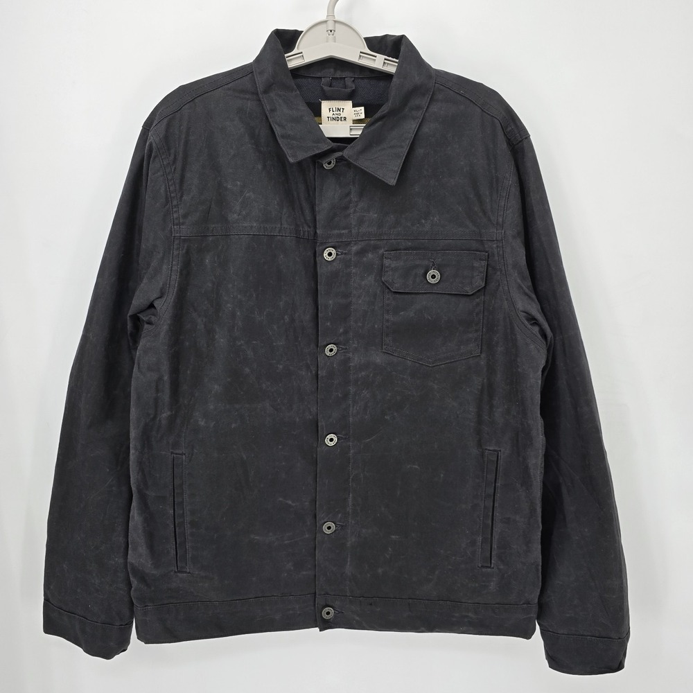 Flint and Tinder Jacket Mens XLT Coal Waxed Trucker‎ Blanket Lined Made USA